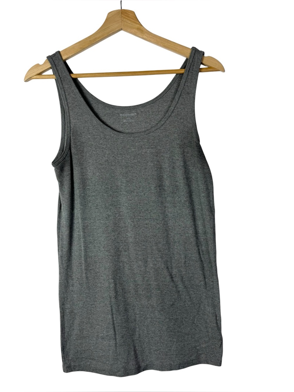Motherhood Maternity Dark Gray Ribbed Scoop Neck Tank Top M
